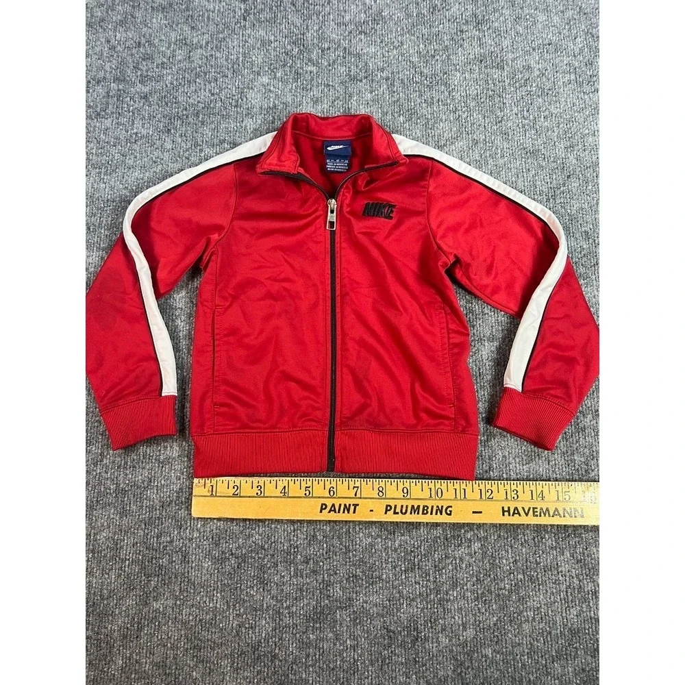 Nike Toddler 4T Red Track Jacket White Stripe Full Zip Athletic Logo
